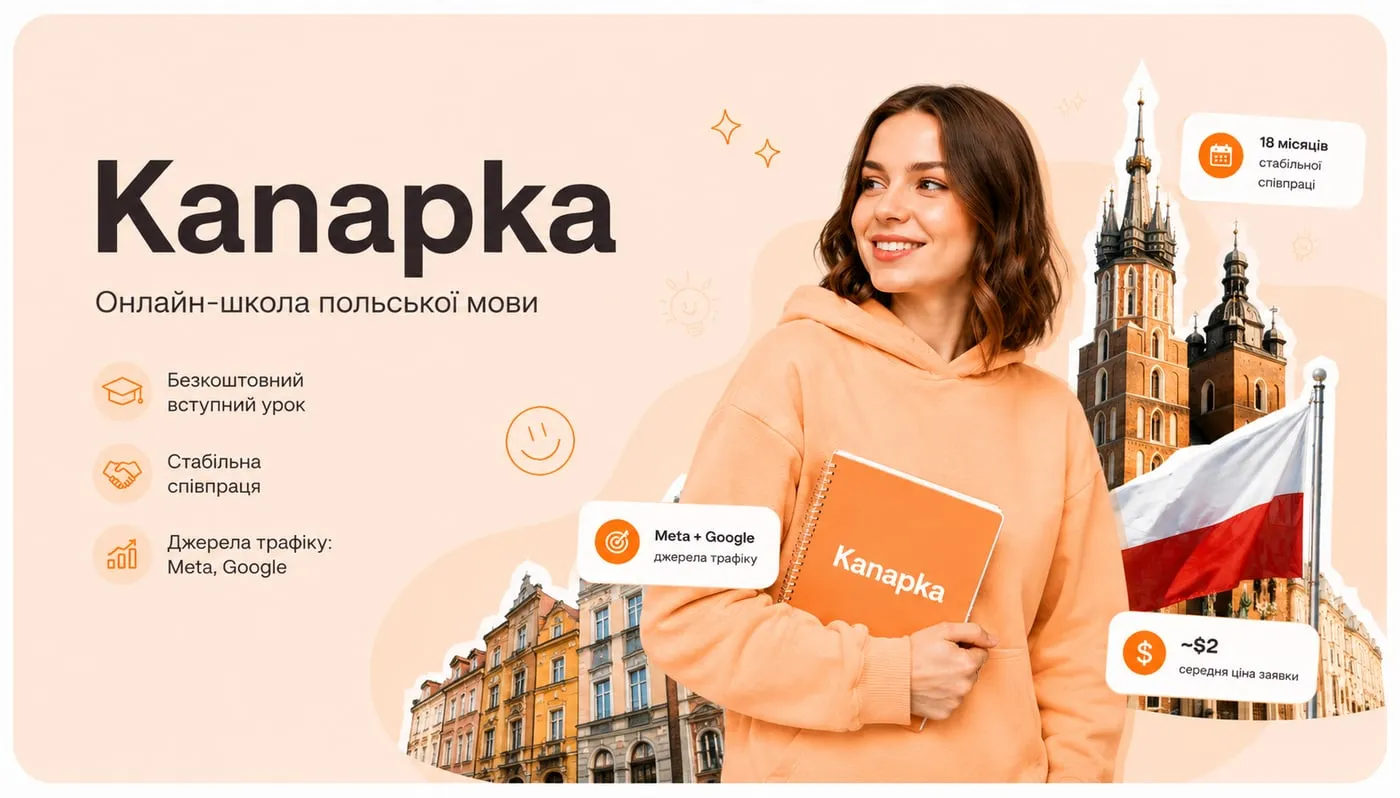 Kanapka: 18 місяців стабільного потоку заявок для онлайн-школи польської мови